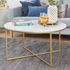 Glam X Base Round Coffee Table Faux White Saracina Home Coffee Table Saracina Home Coffee Table Wood