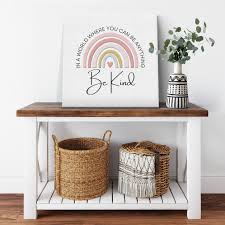 In A World Where You Can Be Anything, Be Kind" Rainbow Canvas Wall Ar –  Nicolas Howard