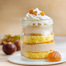 Larousse Cuisine On Instagram Impossible De Resister A Ce Dessert In A Jar Avec De La Creme De Marron Du Mascarpone Et De L Desserts Food Mini Cheesecake