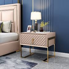 Modern Stylish Nightstand Upholstered Bedside Table With Drawer Gold Metal Base Nightstand In Muitiple Colors Nightstand Decor Furniture Bedside Table