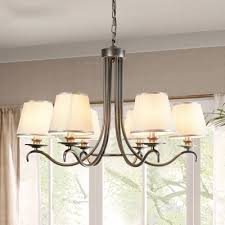 4.5 out of 5 stars. Barrel Fabric Hanging Light Kit Traditional 6 Bulb Dining Room Chandelier Lamp In Silver Blue White And Silver Beautifulhalo Com