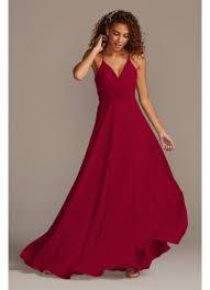 Spaghetti Strap Full Skirt Bridesmaid Dress David S Bridal