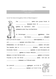 Tagesablauf Im Prasens Tagesablauf Deutsch Unterricht Deutsch Aufgaben