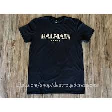 Balmain Black And Gold T Shirt Balmain Paris Black Tee Shirt Gold Foil Balmain Gucci Inspired T Shirt 25 Liked On Polyvore Featuring Tops T Shirts Oversized Tees G Tee Shirts Shirts T Shirts For Women