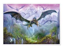 Die phantastischen bilder von pascal sind immer große zeitpunkte fantasy kunst. Dragon Chronicles Die Berge Der Drachen Poster Online Bestellen Posterlounge De