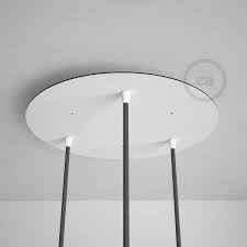 Rosace Xxl Ronde 35cm A 3 Trous Blanche Avec Les Accessoires Trou Blanc Eclairage Plafond Rosace