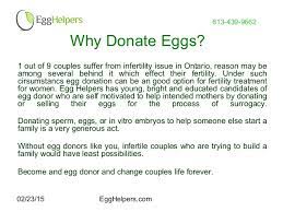 Our donor center for egg donation explains criteria for donating your eggs and explains the reimbursement process. Canada Egg Donation