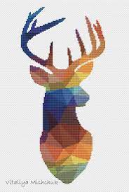 14 count, 30.30w x 29.75h cm 16 count, 26.51w x 26.03h… Geometric Deer Cross Stitch Pattern Animal Modern Diy X Stitch Etsy Animal Cross Stitch Patterns Cross Stitch Geometric Needlepoint Patterns