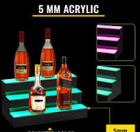 LED Lighted Wall Mount Liquor Bottle Shelf – 24" Acrylic Display Rack With  Remote & App Control, Music Sync Modes