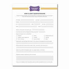 New Client Form Template Beautiful New Client Questionnaire Form Template For Graphers Photography Pricing Photography Business Photography Contract