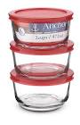 2-Cup Glass Storage Container Set, 6-pc Anchor Hocking