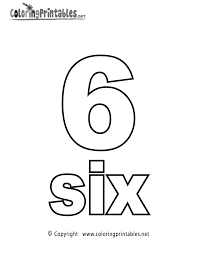 Circle the number six coloring page. Number Six Coloring Page A Free Math Coloring Printable