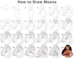You can support me and get access for process. How To Draw Moana Step By Step Pictures