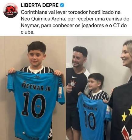 O Corinthians emitiu uma nota sobre o caso da crian&ccedil;a hostilizada na Neo Qu&iacute;mica Arena, ap&oacute;s ganhar uma camisa do Neymar. O clube refor&ccedil;ou que determinados comportamentos n&atilde;o podem ser admitidos, sobretudo