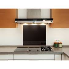 Envie de changer de cuisine ? Bc Elec Akg06 7055 Credence De Cuisine En Verre Noir Brillant 70x55cm Verre Securit Trempe 6mm Fond De Hotte