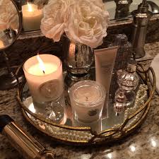 Pin By Megan Pinckney On Shades Of Pinck Trays Decor Bedroom Glass Tray Decor Vanity Tray Decor