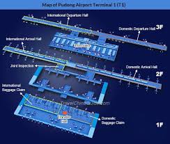 Map Of Pudong Airport Terminal 1 T1 Shanghai China Airport Map Pudong Airport