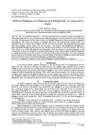 This paper will endeavour to address the problems in proving. Pdf Medical Negligence In Malaysia And Bangladesh A Comparative Study Iosr Journals Academia Edu