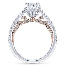 Tiffany t:wire ring in 18k rose gold. 18k White Rose Gold Princess Cut Split Shank Diamond Engagement Ring Rose Gold Engagement Rings Engagement Rings