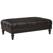 Tufted leather coffees tables for style lovers. Dorel Living Booker Faux Leather Coffee Table Ottoman In Brown Da8163