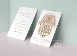 Yoga Business Card Printable Business Card Design Gold And White Business Cards Yoga Teacher Business Card Hamsa Boho Calling Card Spiritual Printable Business Cards Business Card Design Visiting Card Design