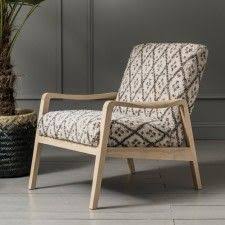 Mina Printed Constantin Armchair Oak Armchair Scandi Sofa Armchair