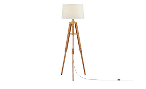 Lampen Licht Trend Timber Stehleuchte Mit Holzfuss H126cm Braun