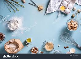 Baking Or Cooking Background Frame Ingredients Kitchen Items For Baking Cakes Kitchen Utensils Flour Egg Baking Substitutes Flour Ingredients No Bake Cake