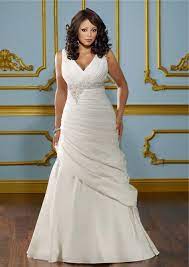 A Line V Neck Empire Waist Ruched Satin Plus Size Wedding Dress Corset Back Wedding Dresses Corset Empire Wedding Dress Perfect Wedding Dress