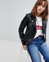 Asos Stradivarius Stradivarius Collarless Biker Jacket Black Adorewe Com Latest Fashion Clothes Denim Motorcycle Jacket Collarless Denim Jacket