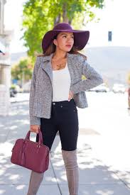 Side pockets with zipper closure. Textured Knit Moto Jacket Black Denim Stylish Petite Skirt And Sneakers Ripped High Waisted Jeans Stylish Petite