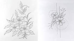 Simple flower design drawing,hand embroidery design pencil drawing. 7 Engaging Hand Embroidery Patterns Artistic Pencil Drawing Pencil Drawing Course à¦¨à¦•à¦¶ à¦… à¦•à¦¨ Youtube