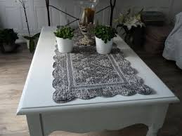 Chemin De Table Boutis Toile De Jouy Chemin De Table En Boutis 100 Coton Reversible Avec Un Imprime Toile Le Monde De Rose Decoration Campagne Chemin De Table