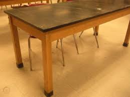 Withstands both hot and cold temperatures for superior versatility. Antique Lab Table Black Soap Stone Dining Table 72 135393867