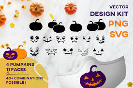 Halloween Pumpkin Mask Design Kit Svg Graphic By Inkclouddesign Creative Fabrica