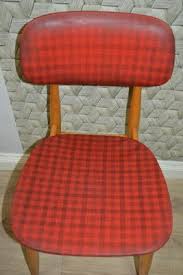 vintage red plaid kitchen chair for