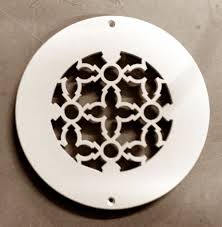 4 Round Heritage Flat Frame Grille Ceiling Vents Wall Vent Covers Decorative Vent Cover