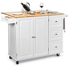 Shop with afterpay on eligible items. Costway Drop Leaf Kitchen Island Trolley Cart Wood Storage Cabinet W Spice Rack White Target