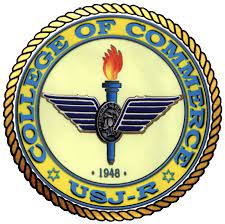 Minimalist jr letter logo vector illustration. School Of Business And Management University Of San Jose Recoletos