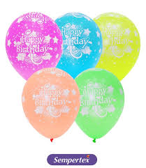 10x Latex Balloons Neon 5 Colors Assorted Stars Printed Happy Birthday Party Decorations B Day Supplies