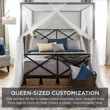 Scroll down and feast your eyes to our collection of dreamy and romantic ful. Buy Best Choice Products 4 Post Queen Size Modern Metal Canopy Bed W Mattress Support Headboard Footboard Black Online In Turkey 542888955