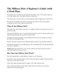 Check spelling or type a new query. Ppt The Military Diet A Beginner S Guide With A Meal Plan Powerpoint Presentation Id 7675865