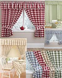 Save on curtains at jcpenney®. Gingham Checked Kitchen Curtains Matching Pelmet Conservatory Utility Cheap P P Ebay Kitchen Curtains Red Kitchen Curtains Kitchen Curtain Designs