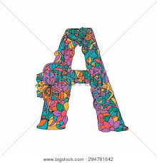 Enjoy coloring these floral letters in wreaths! Floral Letter Color Vector Photo Free Trial Bigstock