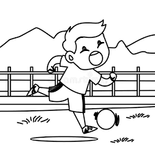 Printable easy beach ball coloring page coloringanddrawings.com provides you with the opportunity to color or print your easy beach ball drawing online for free. Running Boy With A Ball Coloring Page Stock Illustration Illustration Of Background Blackboard 86598686