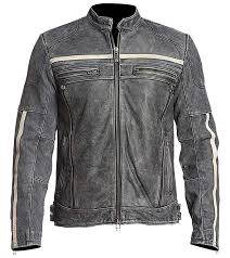 affliction cafe racer vintage retro moto grey distressed leather jacket