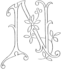 Floral alphabet embroidery pdf pattern + video tutorial, instant digital download, letter embroidery design with flowers, floral monogram. Monogram For Hand Embroidery Letter N Needlenthread Com