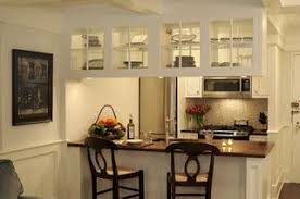 Pass Through Breakfast Bar With Glass Cabinets Above Kitchen Pass Kitchen Design Pass Through Kitchen
