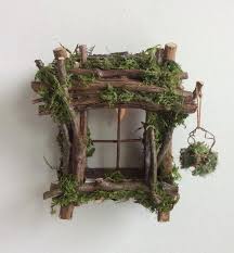 Fairy Window With Delicate Twinkling Light Handcrafted By Olive Fairy Accessories Fairy House F Fairy Garden Diy Fairy Garden Furniture Fairy Garden Houses