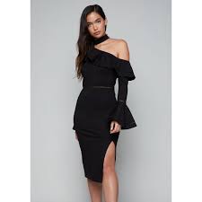 Tricia One Shoulder Dress Flirty Dress Pairing A Bare Shoulder Design With A Mock N Wedding Guest Outfit Fall Fall Wedding Attire Formal Wedding Guest Attire